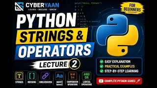 Python Operators Strings Explained Lecture 2 Python Programming for Beginners