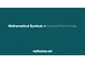 Mathematical Symbols in Microsoft Word for Mac