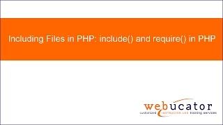 Including Files in PHP include and require in PHP