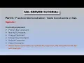 Table Constraints in SQL Practical Walkthrough With Example Part-4