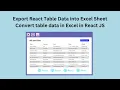 Export React Table Data into Excel Sheet Convert table data in Excel in React JS
