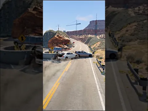 Realistic Highway Car Crashes #443