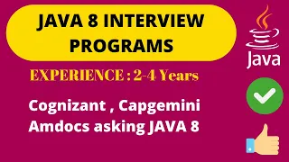 Java 8 Coding Programs Candidate solved it Capgemini Cognizant and Amdocs