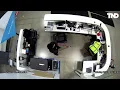 Security shows suspect firing gun at security guard inside Amazon facility
