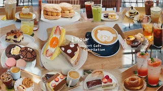 [1시간] 주문 들어왔습니다 ☕️  힐링되는 디저트 & 음료 모음집 (Dessert Cafe Vlog) 🍰