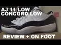 Air Jordan 11 Low Concord Sneaker Review On Foot