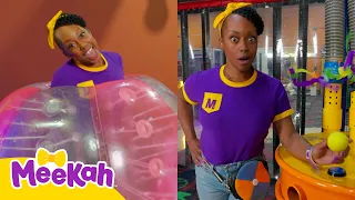 Meekah Finds a Basketball, Soccer Ball & Foam Balls to Play | Meekah Moves