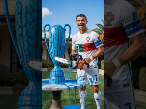 🏆💦🚓 Ronaldo Covered in Blue Liquid… But It’s Not What Everyone Thinks!