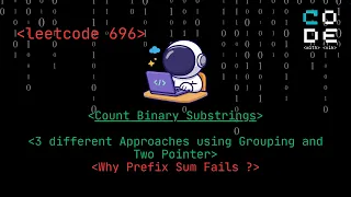leetcode 696 Count Binary Substrings Binary String Leetcode POTD Easy Two Pointer DSA