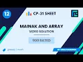 Mainak and Array Solution 900 Rated TLE CP-31 Sheet Best Codeforces Problems