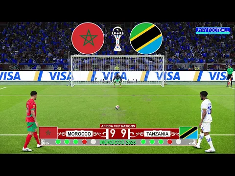 Video Thumbnail: Morocco vs Tanzania Penalty Shootout - 1/8 final Africa Cup of Nations 2025 - eFootball PES