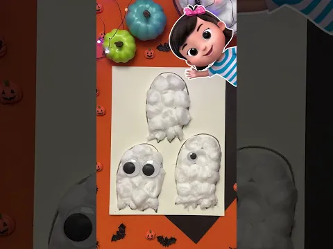 Spooky Ghost Crafting! 👻 #halloween #littlebabybum #craft