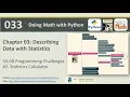 Math with Python 033 - 03-08 2 Statistics Calculator