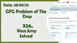 Wave Array C GFG Daily Problem