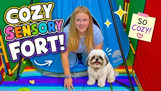 Assistant's and her Dog Waffles' Cozy Sensory Fort Challenge