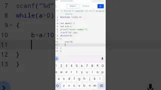 while loop program in c language reverse the number