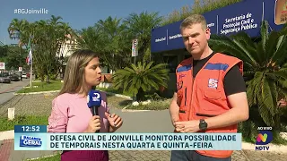 Defesa Civil acompanha risco de temporais em Joinville quarta e quinta