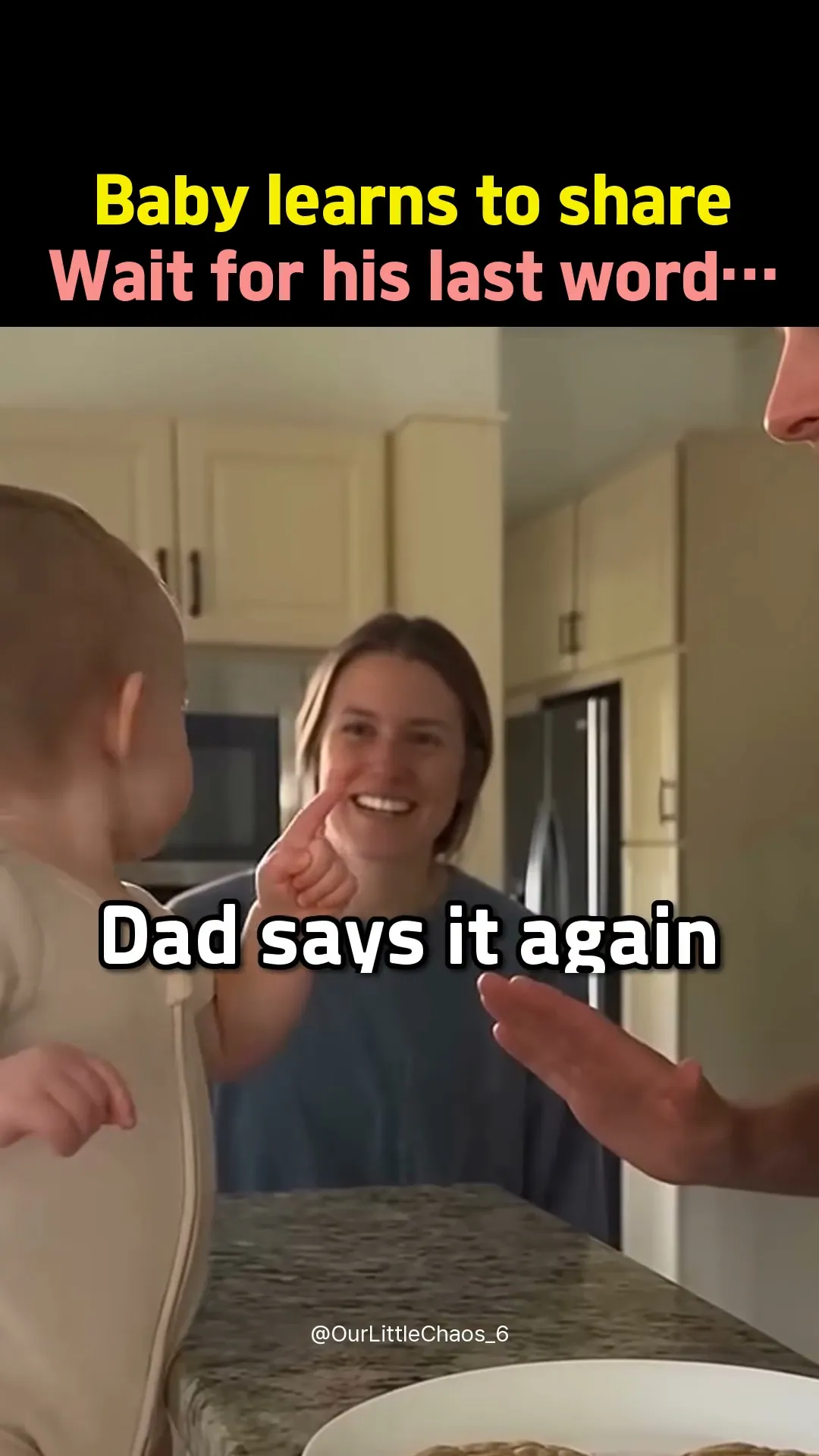 Baby learns to shareโฆ wait for his last word #shorts