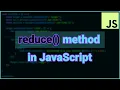 JavaScript - REDUCE method