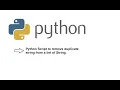 Python script to remove duplicate from a list of strings