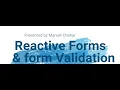 Reactive Forms in Angular easily explained with practical example