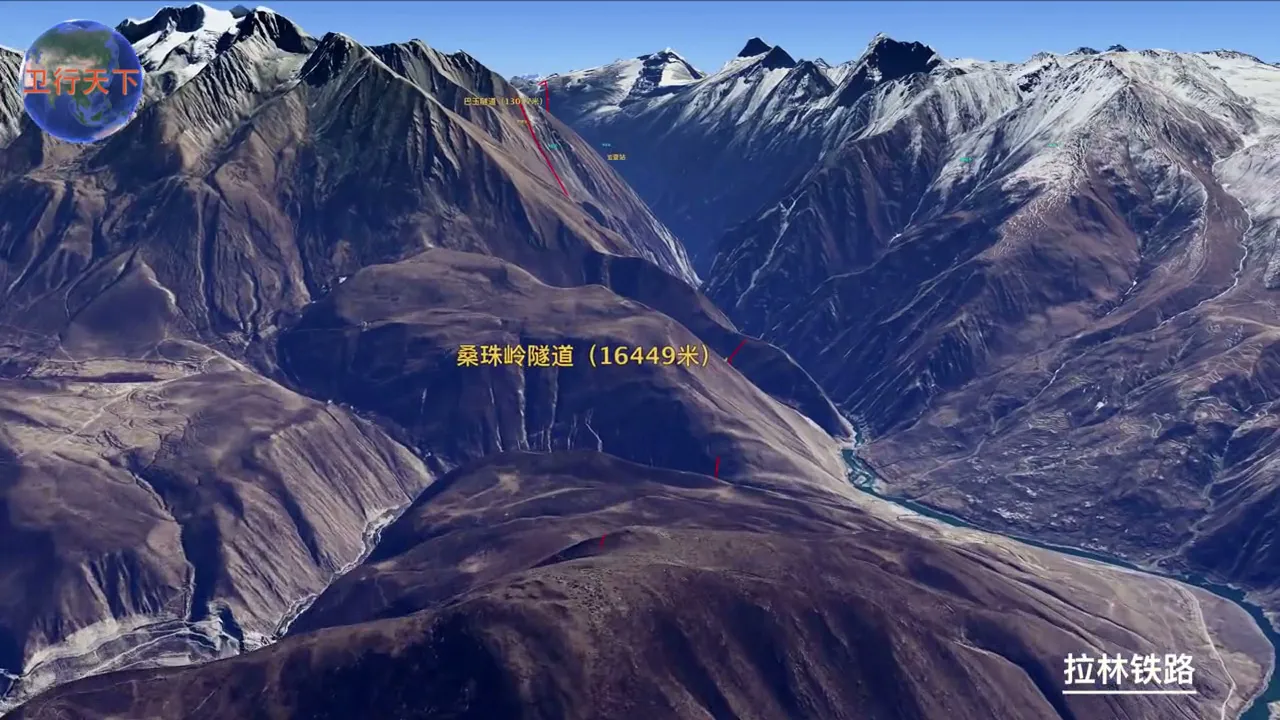 拉林铁路: 拉萨 - 林芝 435公里 高清航拍全景展现川藏铁路拉林段