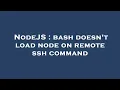 NodeJS bash doesn t load node on remote ssh command