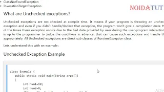Checked and Unchecked Exceptions