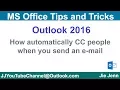 How to automatically CC people when you send an email Outlook Tutorial