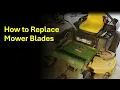How to Replace Blades on a zero turn or riding mower Blade removal John Deere Z525 or similar