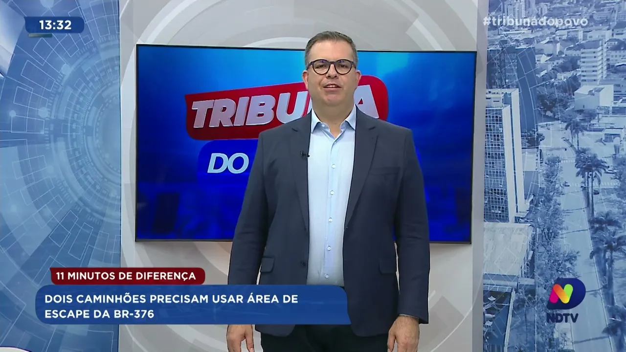 11 minutos de diferença: dois caminhões precisam usar área de escape da BR-376