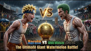 Naruto vs Roronoa Zoro: The Ultimate Giant Watermelon Battle! 🍉🔥