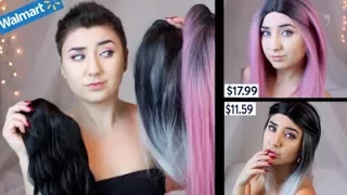 Cheap Wig Haul - Try on Styling and Reviewing Walmart Wigs