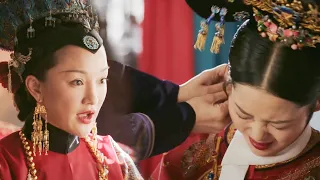 Concubine Jia mocked Ruyi as unworthy of being a queen and Ruyi pierced her ear with an earring