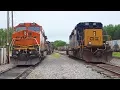 CSXT Milan Yard including BNSF AC44C4M 604 the Juice Train with horn action