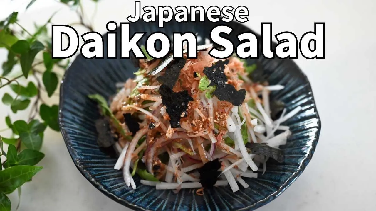 Daikon Salad with Sesame Dressing   Japanese Popular and Healthy Salad Recipe