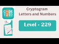 Cryptogram Level 229 Cryptogram Letters and Numbers Answers