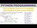 Python Program Numbers of Even Numbers Numbers of Odd Numbers