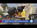 Trash pickup days being changed in Syracuse