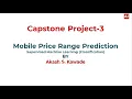 Mobile price range prediction - Supervised machine learning classification problem