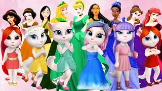 RAINBOW Top 7 Disney Princess | Disney | Princess | VS My Talking Angela 2 ❤️/ New GamePlay