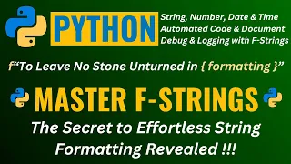 MASTER PYTHON f-STRINGS Ultimate Guide to Modern String FORMATTING in Python f-Strings in Python
