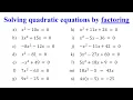 Solving Quadratic Equations by Factoring Algebra