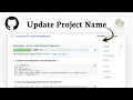 how to change repository name in GitHub Project Title