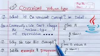 covariant return type in java Learn Coding