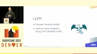 RubyConf 2021 - Compiling Ruby to Native Code with Sorbet LLVM by Jake Zimmerman Trevor Elliott