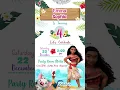MOANA Birt ay Party INVITATION Personalized