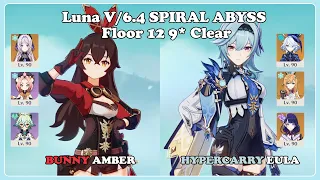bunny amber u0026 eula hypercarry spiral abyss luna v 6 4 genshin impact