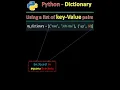 Dictionary key - Value PAIR