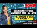 Rabin-Karp String matching algorithm in DAA ADA Solved example in Hindi